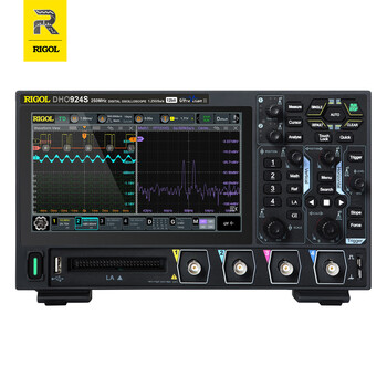 Rigol puyuan digital oscilloscope four-channel portable 1.25gsa/s sampling rate 12bit resolution waveform display dho924s upgraded model with signal source/bode plot