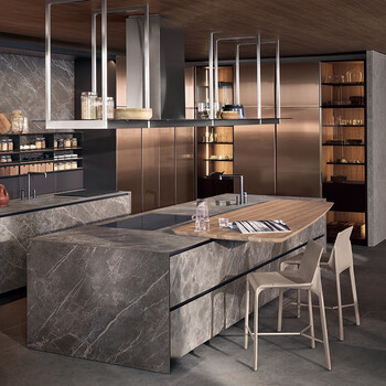 Yusenyi high-end whole house customized italian poliform minimalist italian style open style western kitchen overall design deposit