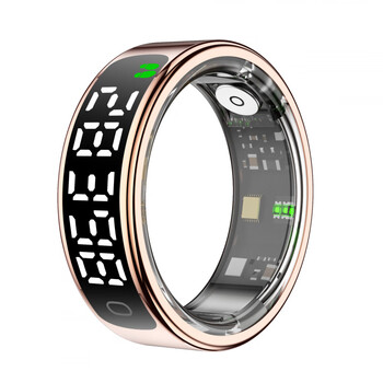 Xiaomi buyi's new r13 smart ring, heart rate, blood oxygen, sleep, exercise, pedometer, waterproof, bluetooth camera, with crystal compartment, gold no. 10 + crystal compartment