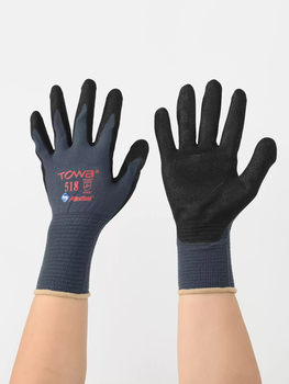 Towa gloves 518 nitrile rubber coated gloves oil-resistant, non-slip, wear-resistant, anti-cut labor protection dongxing handling industry black 1 pair quotation m medium size