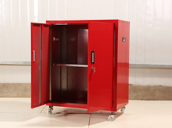 Decoration company finishing cabinet construction site temporary finishing cabinet iron cabinet folding cabinet tool box portable folding tool cabinet red