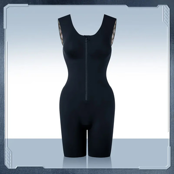 Arctic velvet (bejirog) bejirog/arctic velvet 2025 new mermaid shapewear zipper-breasted rib waist bodysuit one-piece black (one trial outfit is not cost-effective) m