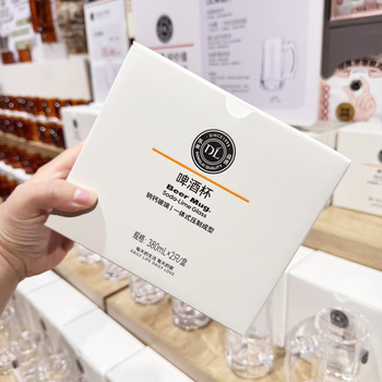 Xuchang donglai supermarket dl beer mug draft beer cup glass water cup cold drink cup tea cup 380ml donglai quality ten original box beer mug dl donglai quality