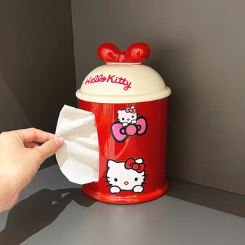 Yusenyi xinjia's 100 express tissue boxes living room toilet paper box roll toilet paper napkin storage ornaments ins (sticker style) red bow tissue box