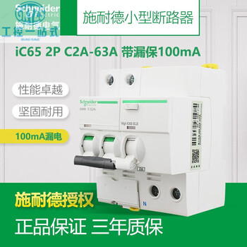Schneider electric schneider a9 circuit breaker ic65n c3 with 100ma leakage protection circuit breaker 2p 32a