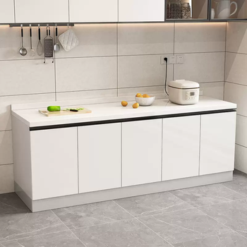 Yusenyi wholesale cabinet customized integrated kitchen cabinet integrated quartz stone countertop stove open kitchen cabinet customized flat model 3 doors 110cm package installation