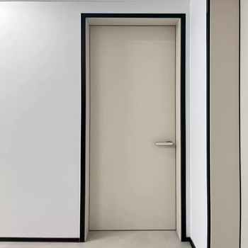 Minimalist bedroom and bathroom all-aluminum wooden door anti-corrosion and moisture-proof hidden frame aluminum alloy soundproof indoor flat opening door customization pure aluminum wooden door flat inside opening