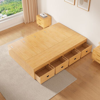 Ye yu solid wood spliced bed box storage box multi-functional tatami box widened spliced bed customized balcony storage wooden box main picture 40*40*40cm no installation required * stable load-bearing