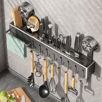 Muya suction cup stainless steel knife rack storage rack 2025 new multi-functional kitchen knife chopstick cage integrated storage rack