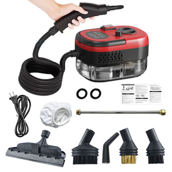 Beautiful you new recommended high temperature and high pressure steam cleaner kitchen air conditioner oil fume and grease cleaner car disinfection cleaner car washing machine red knob model 1200ml glass wipe set national standard 220v