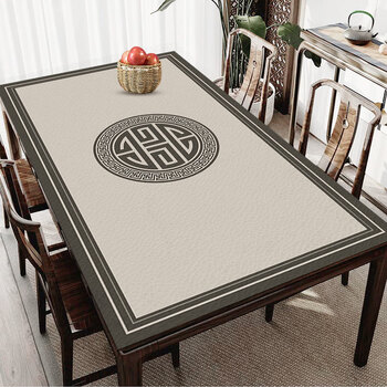 Ye yu table mat waterproof and oil-proof chinese elegant table mat household tablecloth rectangular table mat no-wash square table mat can be customized ruiqi yingmen 100x100cm