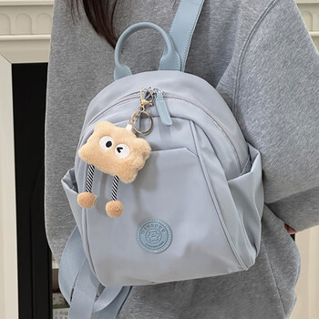 Xingxi 2025 new backpack mini small school bag girls casual outdoor travel light hiking college student backpack blue single bag (no pendant)
