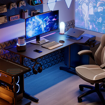 Saitu cyberfortress computer desk carbon fiber texture e-sports desk desk desk modern simple table 1.4 meters