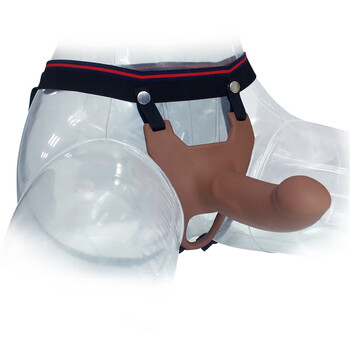 Aphra men's hollow wearable pants with fixed fake stem underwear simulated dildos cover extra long thick substitute pants adult products standard brown - thick 3.5 can be inserted 14.5cm + male god gift pack