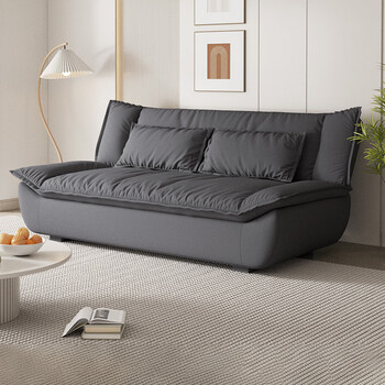 L&s folding function sofa bed all-in-one modern simple technological velvet art sofa small apartment sailing sofa s260 dark gray technological velvet 180*120cm