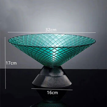 Yusenyi fruit plate home snack candy storage plate glass fruit plate heart of the ocean large lake green