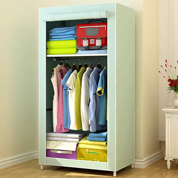Yusenyi home wardrobe assembly simple bedroom steel tube wardrobe used for single rental wardrobe cloth reinforced dormitory bold width 70 ai green single hanger