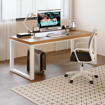 Gujia home computer desk desktop home desk desk solid wood grain study study writing desk double work table game ergonomic beveled edge* thickened 25mm desktop single desk north american original wood grain color 1m gujia service | door-to-door delivery package installation
