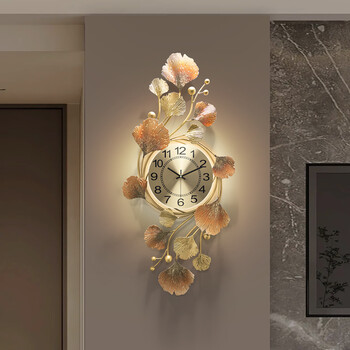 Flying bird collection 2026 clock wall hanging living room grille wall clock internet celebrity creative wall clock home silent art decoration small 36x79cm voice controlled lamp-battery model