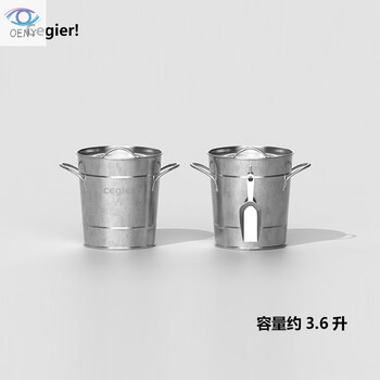 Oeny. ice bucket creative high-value cream double handle back hook design ice bucket for home and outdoor use | prayer stainless steel color ice bucket inner and outer double buckets_clean and hygienic_about 3.6 liters