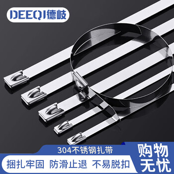 Deqi 304 stainless steel cable tie metal wire fixed cable 4.6*250mm 30 pieces/pack