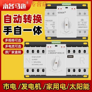Dual power automatic transfer switch 2p63a100a single-phase household three-phase four-wire switch 4p63a100a 06a 2p