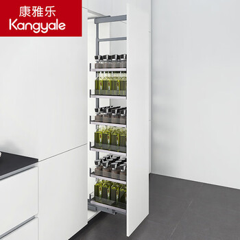 Kangyale aluminum alloy tall cabinet monster pull basket cabinet seasoning basket high-depth linkage pull basket with heavy-duty guide rail 200 cabinet 6-layer high-depth basket