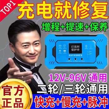 新款智能全自动电动车电瓶优化器充电专用修复器正品增程续航神器 至尊款 大功率+自动断电