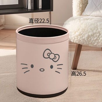 Kitty cat trash can double layer household cute cat ins style high-value living room bedroom dormitory kitchen paper basket sweet pink kt cat double layer trash can 11l new upgrade + free garbage bag