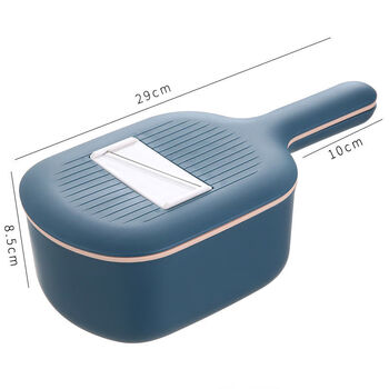 Pl kitchen multifunctional vegetable cutter for potatoes, fruits and vegetables u shredded shavings and flower cutting artifact with drain household cucumber shavings dark blue