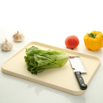 Sp sauce japanese chopping board double-sided cutting board thickened plastic chopping board large non-slip food supplement fruit cutting board slope anti-spill beige medium (37x28x2cm)