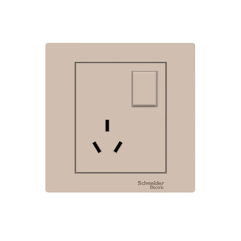 Schneider jingyi series gold three-hole 16a socket with switch a3s15_16s_wg_c1 three-hole 16a socket with switch jingyi gold