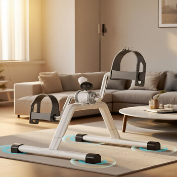 Xinnan mini bicycle exercise bike for middle-aged and elderly people, office home hand and foot rehabilitation training bicycle, household stepper, ivory white screw stepper