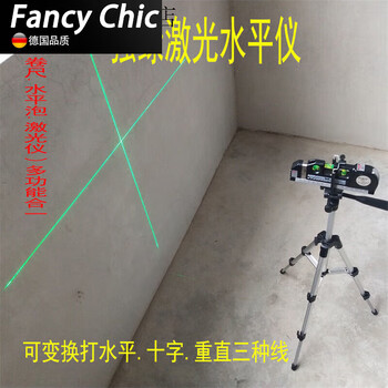 Fancychic rechargeable strong green light cross line laser level leveling meter tape measure electronic level casting line positioning main picture model