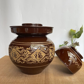 Ye yu's authentic earthenware pickle jar, sichuan thickened ceramic pickle jar, sealed jar, pickle old jar, sauerkraut pickle jar, 70 catties water capacity