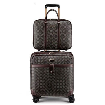 Hanke genuine leather trolley case, universal wheel suitcase, 16-inch business boarding suitcase, 20-inch men's and women's suitcase, 22-inch leather suitcase, 18 pattern color sub-master box, 22-inch vertical rectangular shape (required to be checked)