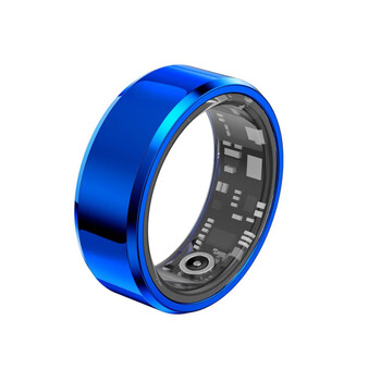 Huaqiangbei smart ring multifunctional smart ring blood oxygen heart rate health monitoring black technology waterproof bluetooth ring for men and women 9 (inner diameter 19.0mm) blue
