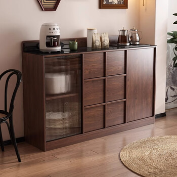 Zhixin muwang multifunctional solid wood sideboard wine cabinet kitchen storage cabinet wall-mounted integrated tea cabinet solid wood tea cabinet side cabinet