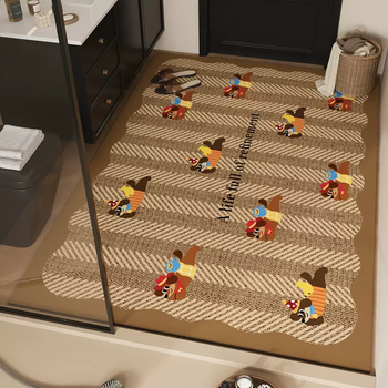 Yusenyi bathroom absorbent floor mat large size powder room entrance full sliding mat toilet washstand diatom mud diatom mud jumping woof 60x120cm (environmentally friendly and no odor)