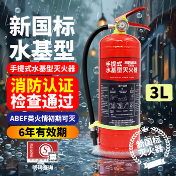 Fire extinguisher two bottles of new national standard 3l carbon steel water-based portable fire extinguisher fire certification 3l water-based factory direct supply portable 2 bottles