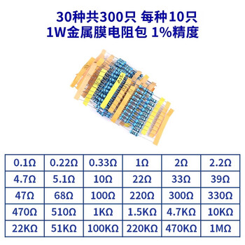 Zave 1w metal film 1% 30 types 10 pieces each