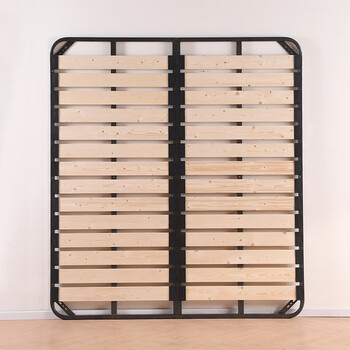 He jiagong row frame bed frame bed plank tatami bed frame foldable solid wood 1.8m 1.5m steel frame thickened dragon frame regular model 1800*2000mm
