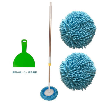 Mo peng car wash brush mop sunflower dust removal sunflower home mopping floor tile ceiling sweeping wall glass car wash chenille mop 1.9 meter rod thickened cloth 3 blue + wiper blade