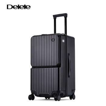 Delete2025 new multifunctional large capacity trolley password suitcase magic night black 20 inches