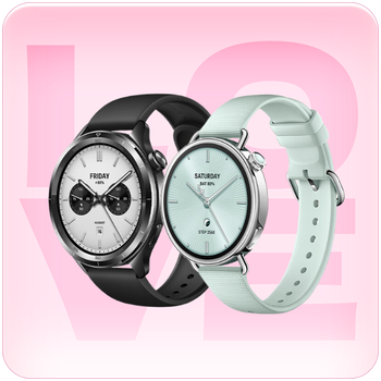 Xiaomi mi watch s4 large watch black + small watch green, chinese valentine's day couple set, chinese valentine's day gift, couple watch pairing, gift to boyfriend, gift to girlfriend