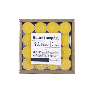 Yusenyi 4-hour candle household smokeless and odorless tea wax 2 hours 100 pieces fire paint seal small candle tea aromatherapy wax 4 hours yellow (32 pieces) high quality -