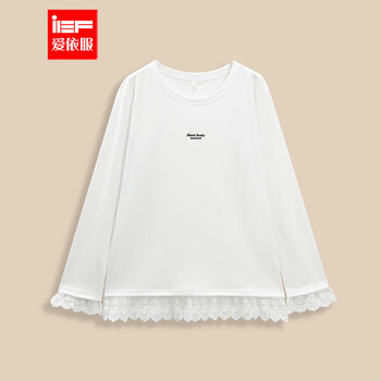 Ief/aiyifu slightly fat plus size women's clothing 2025 autumn and winter new style lace splicing design versatile mid top