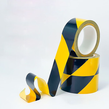 Hudun pvc black and yellow warning tape zebra crossing warning tape yellow and black isolation tape fire color positioning tape workshop landmark line protective film floor tape yellow and black 48mm*33 meters by4833