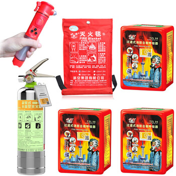 Wenshiou 3c national standard tzl30 filtered fire self-rescue caller fire escape anti-gas fire mask mask*3+980 water-based+flashlight+1m blanket