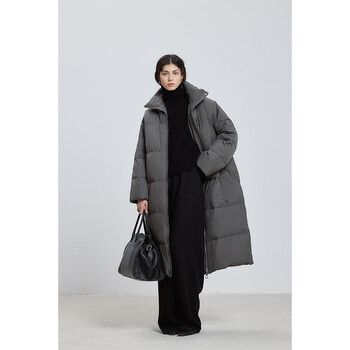 Thornsaura thorn light thornsaura 2025 winter new 90 white duck down long stand collar warm down jacket women space gray m